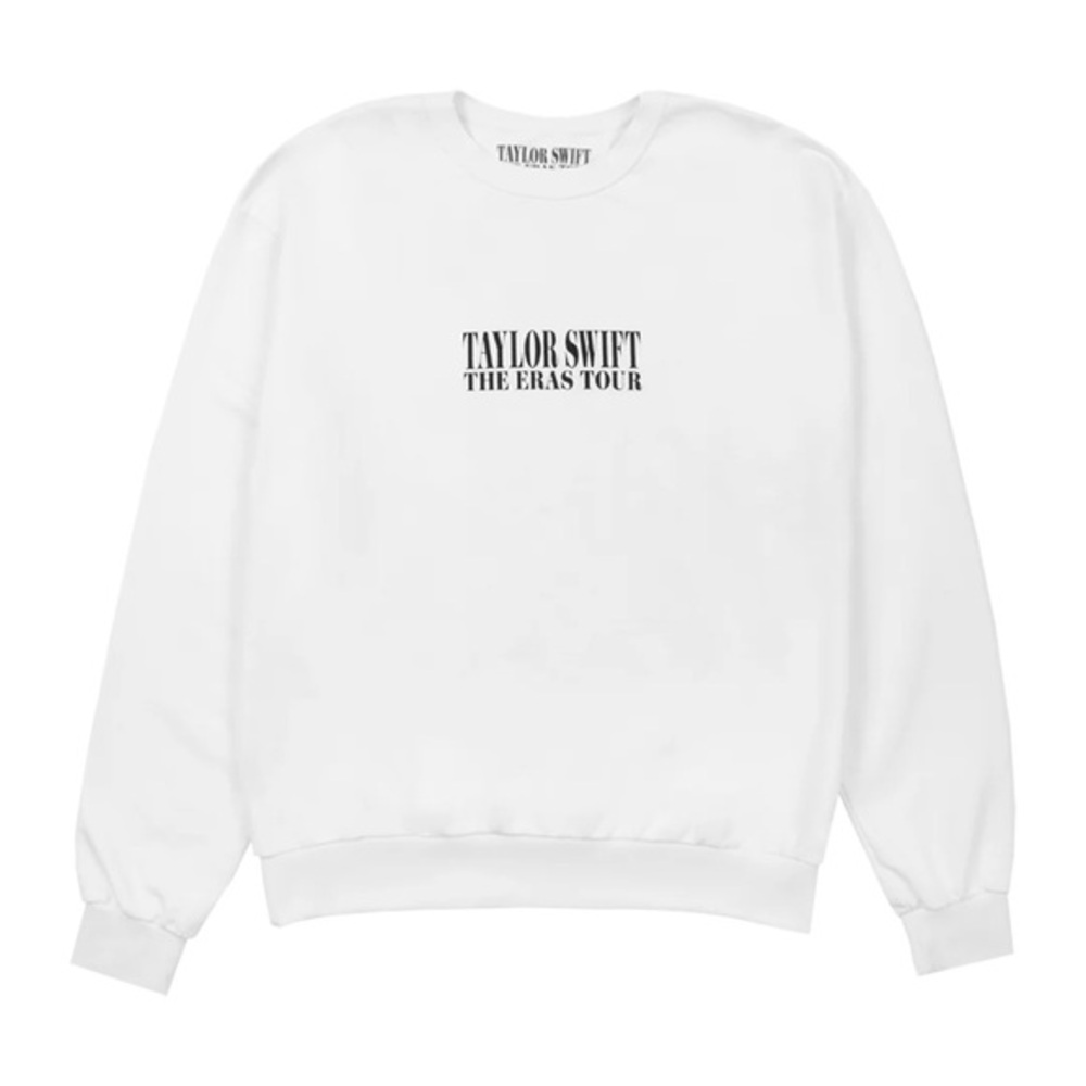OFFICIAL TAYLOR SWIFT ERAS TOUR WHITE CREWNECK‎ SWEATSHIRT AUTHENTIC SZ M COTTON